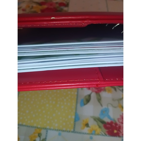 Red Faux Leather Binder Note Book with dividers. 5 x 7.5 - Picture 4 of 4